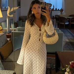 12th Tribe Tatiana Crochet O Ring Maxi Dress Size LL